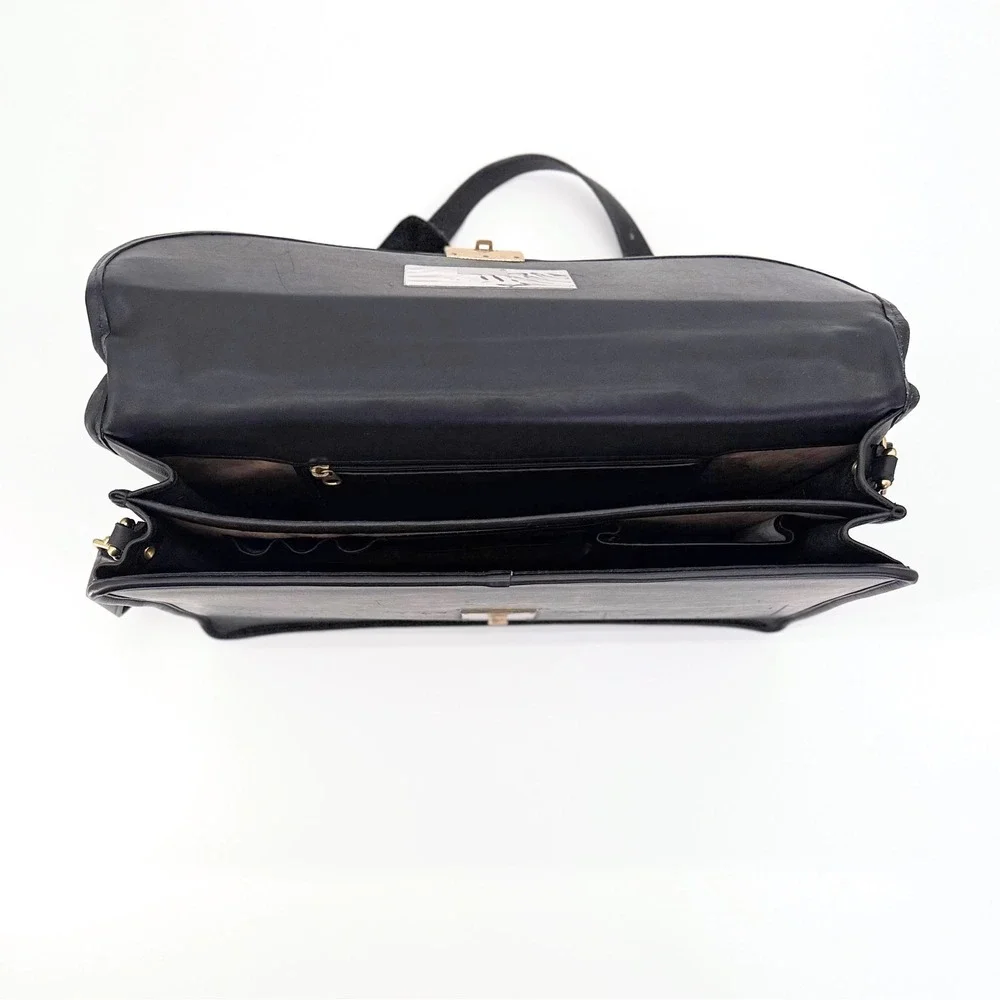 Coach Diplomat Briefcase No. 5353 Black Glove Leather Combination Lock 1998